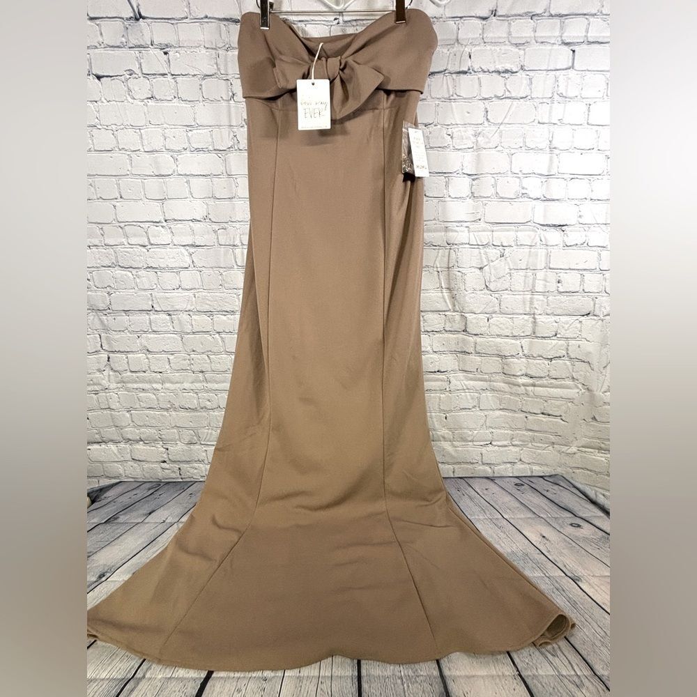 NWT Show Me Your Mumu Classic Harper Dune Stretch Minimalist Formal Maxi Gown XL